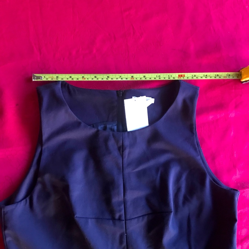 H&M Fit and Flare Navy Blue Lined Dress - Picture 12 of 13